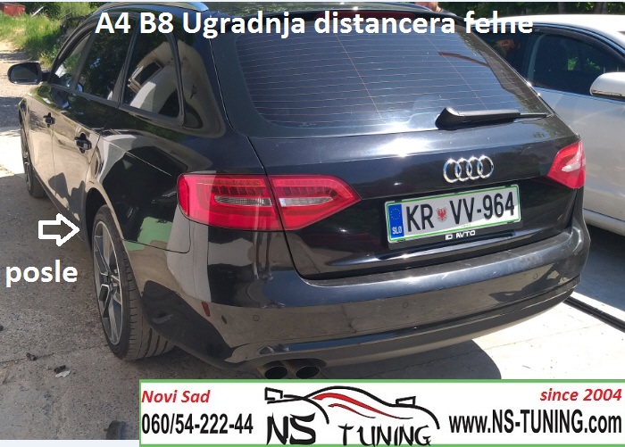 audi a4 b8 2008 2009 2010 2011 2012 godiste ugradnja distancera felne 20mm novi sad ns tuning subotica